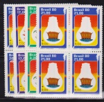 Brasil 1980 - Energia, série completa em quadras sem carimbo com goma perfeita e integral!
