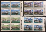 Brasil 1985 - Embarcações, série completa em quadras sem carimbo com goma!