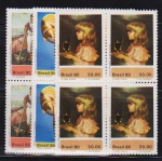 Brasil 1980 - Museus, série completa em quadras sem carimbo com goma perfeita!