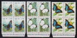 Brasil 1986 - Borboletas, série completa em quadras sem carimbo com goma!