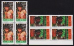 Brasil 1991 - Índios, série completa em quadras sem carimbo com goma!