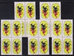 Brasil 1968 - Joquei Clube, seleção de 5 quadras sem carimbo e emitido sem goma!