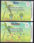 Brasil 2015 - Blocos mascotes olímpicos e paralímpicos. 2 blocos sem carimbo com goma!