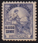 Brasil 1934 - Selo Vovó Instrução no valor de 2.000 réis, sem carimbo com goma na filigrana ARMAS. Catálogo RHM 294. Valor de catálogo em R$ 750,00!