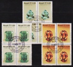 Brasil 1977 - Pedras Preciosas, série completa em quadras com carimbos de primeiro dia de Belo Horizonte!