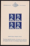 Austrália 1961 - Muito rara folhinha com quadra de selo sem carimbo alusiva a Nellie Melba!
