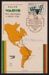 Brasil 1955 - Varig, folhinha com selo e carimbo comemorativo!