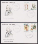 Gabão 1993 - Invenção do Telégrafo, série de 2 envelopes FDC's com selos e carimbos comemorativos!