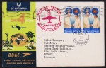 Filipinas 1961 - Raro envelope de primeiro voo da BOAC com selos e carimbos do voo!