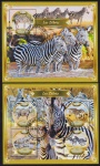 Madagascar 2022 - Zebras, série completa de bloco e mini folha alusivos ao tema!