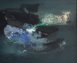Fukushima, Tikashi (1920-2001). Sem título. Óleo sobre tela. 35,5 x 46 cm. Medida total com a moldura: 39 x 47 cm. Apresenta craquele do tempo