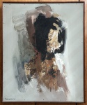 Fukushima, Tikashi (1920-2001). Sem título. Óleo sobre tela. 46 x 38 cm. 1962, Medida total com a moldura: 47 x 39 cm. Apresenta marcas nas laterais
