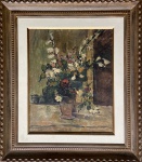 Edgard Oehlmeyer (1909-1967). Vaso de flores. Óleo sobre tela. 57 x 46 cm. Medida total com a moldura: 89 x 78 cm