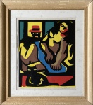Emiliano Di Cavalcanti. Cabaré. Serigrafia, 14/100. 49 x 42 cm. Medida total com a moldura: 72 x 64 cm
