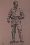 Nelson Screnci. Homem. Grafite4. 29 x 20 cm. 2002. Medida total com a moldura: 39 x 30 cm