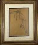 Ernesto De Fiori (1884-1945). Pernas. Grafite. 26 x 18 cm. 1940(?). Medida total com a moldura: 45 x 37 cm