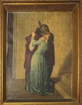 Giacomo. Beijo. Óleo sobre tela. 38 x 29 cm. 1903. Medida total com a moldura: 44 x 35 cm