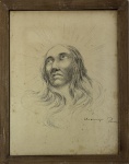 Calixto Cordeiro (1877 -1957). Iluminado nanquim. 28 x 21,5 cm Medida total com a moldura: 32 x 25,5 cm. Com dedicatória