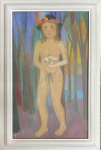 Marysia Portinari (1937). Mulher. Acrílica sobre tela. 55 x 33 cm. Medida total com a moldura: 66 x 44 cm