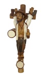 Ulisses Mendes (1955). Cristo camponês. Barro cozido e policromado. 52 x 22 x 14 cm de altura. Datado: 18/1/2025