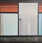 João Calixto (1922-1994). O Muro nº 12 (Metrô de São Paulo) . Acrílica sobre tela. 70 x 70 cm. 1986. Medida total com a moldura: 75 x 75 cm