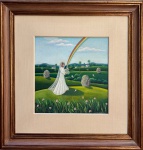 Henry Vitor (1939). Noiva. Óleo sobre tela. 30 x 30 cm. 1981.  Medida total com a moldura: 57 x 57 cm
