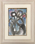 Cabral, Antonio Hélio (1948). Vaso de flores. Óleo sobre papel. 50 x 35 cm. Medida total com a moldura: 83,5 x 67,5 cm