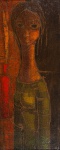 Inos Corradin  Mulher. Óleo sobre tela.  Déc. 1960. 86 x 35 cm  