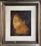 Carlos Araújo. Rosto. Óleo sobre madeira. 40 x 33 cm. Medida total com a moldura: 71 x 65 cm.