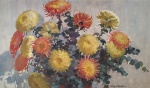 Sergio Bertoni. Flores. Óleo sobre tela.70 x 110 cm. 1976.