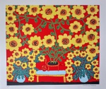 Antonio Poteiro, Girassóis, gravura, tiragem 78/100, Edição Póstuma, 70x80cm, sem moldura, Edição Autorizada pelo filho do artista Sr. Valdir Batista de Sousa e impressa pela Arte Prints