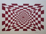 Kleber Ventura, Infinito Vermelho, gravura, tiragem 22/25, 50x70cm, sem moldura