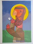 Inos Corradin, São Francisco, gravura, tiragem 48/100, Assinatura Serigrafada, 70x50cm, sem moldura
