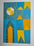 Zi Facella, Fachada Azul, gravura, PI, 70x50cm, sem moldura
