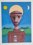 Inos Corradin, São Francisco, gravura, tiragem 100/100, 69x50cm, Edição Póstuma, sem moldura