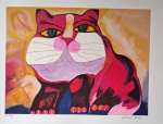 Aldemir Martins, Gato Vermelho, gravura, tiragem PE, 50x70cm, Edição Póstuma, sem moldura