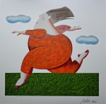 Gustavo Rosa, Série no Campo, gravura, tiragem PI 79/100, Edição Póstuma, 60x60cm, sem moldura, com certificado do Instituto Gustavo Rosa