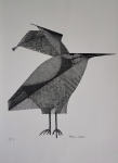 Aldemir Martins, Pássaro, gravura, tiragem 30/100, 50x35cm, Edição Póstuma, sem moldura