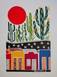 Bacaro Borges, Sertão, xilogravura, 48x33cm, sem moldura