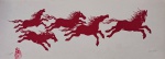 Fang, Cavalo Vermelho, gravura, tiragem 33/50, 18x50cm, sem moldura, necessita de limpeza