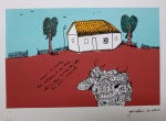 José Antonio da Silva, Fazenda, gravura, tiragem P/A, 29x40cm, Edição Póstuma, sem moldura