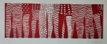 Kleber Ventura, Perna Vermelha, gravura, tiragem 17/35, 31x70cm, sem moldura