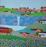 Robson Barros, Paisagem, acrílico sobre tela, 40x40cm, sem moldura