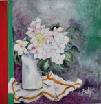 Angela Bely, Flores, óleo sobre tela, 50x50cm, sem moldura