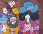 Asfaduroff Nibbes, Mulher com chapéu, óleos obre tela, 40x50cm, sem moldura