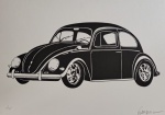 Kleber Ventura, Fusca Preto, gravura, tiragem 13/35, 35x50cm, sem moldura
