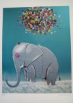 Alemão, Elefante, gravura 72/80, 54x45cm, FINEART, sem moldura