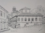 Joel Firmino do Amaral, Casa dos Contos/ Ouro Preto, nanquim sobre papel, 30x40cm