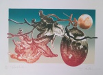 S. Maha, Quietude, gravura, tiragem 81/100, 26x35cm, sem moldura, necessita de limpeza