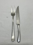 Wolff. Garfo trinchante e facão em aço inox. Medidas: 27,5 cm (faca) 26,5 cm (garfo)